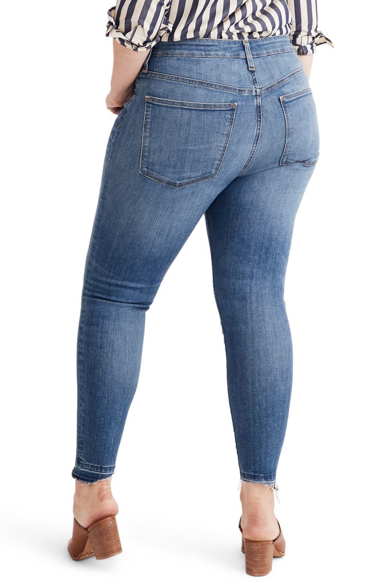 Madewell Drop Step Hem Curvy High Waist Skinny Jeans, Alternate, color,