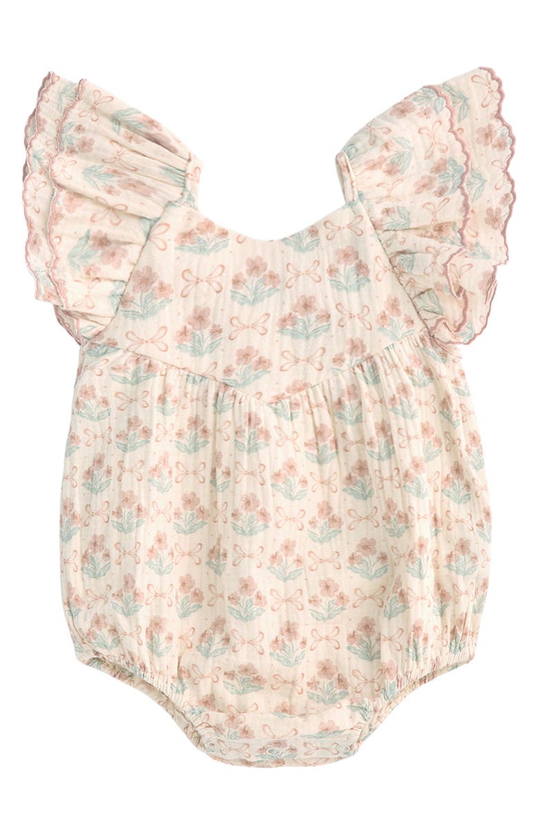 Rylee + Cru Roxy Blossom Cotton Bodysuit, Alternate, color, Ivory