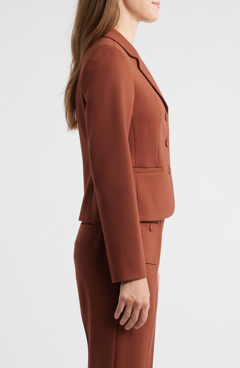 Tahari ASL Three-Button Ponte Blazer, Alternate, color, Tawny