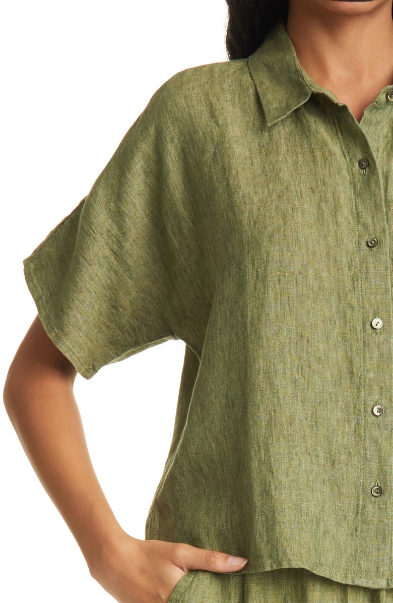 Eileen Fisher Organic Linen Shirt, Alternate, color, 