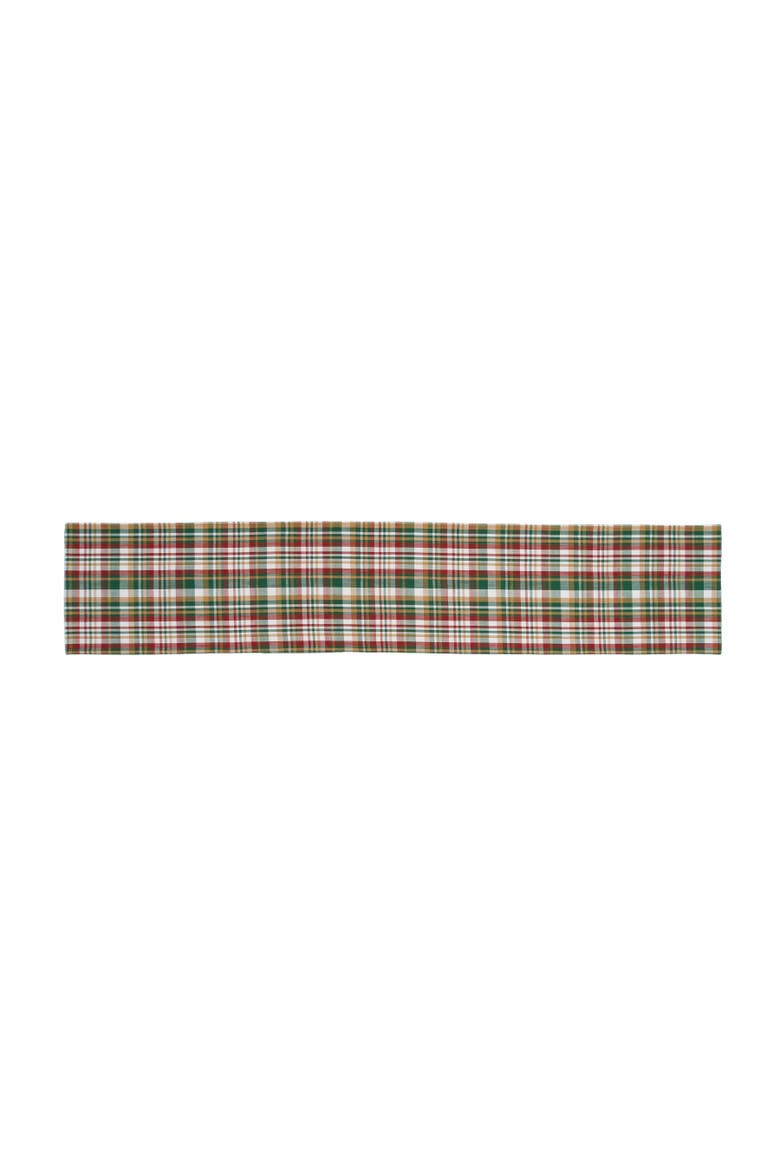 Alpine Skiers Winter Sports Reversible Plaid Christmas Runner 14" x 72", Alternate, color, White