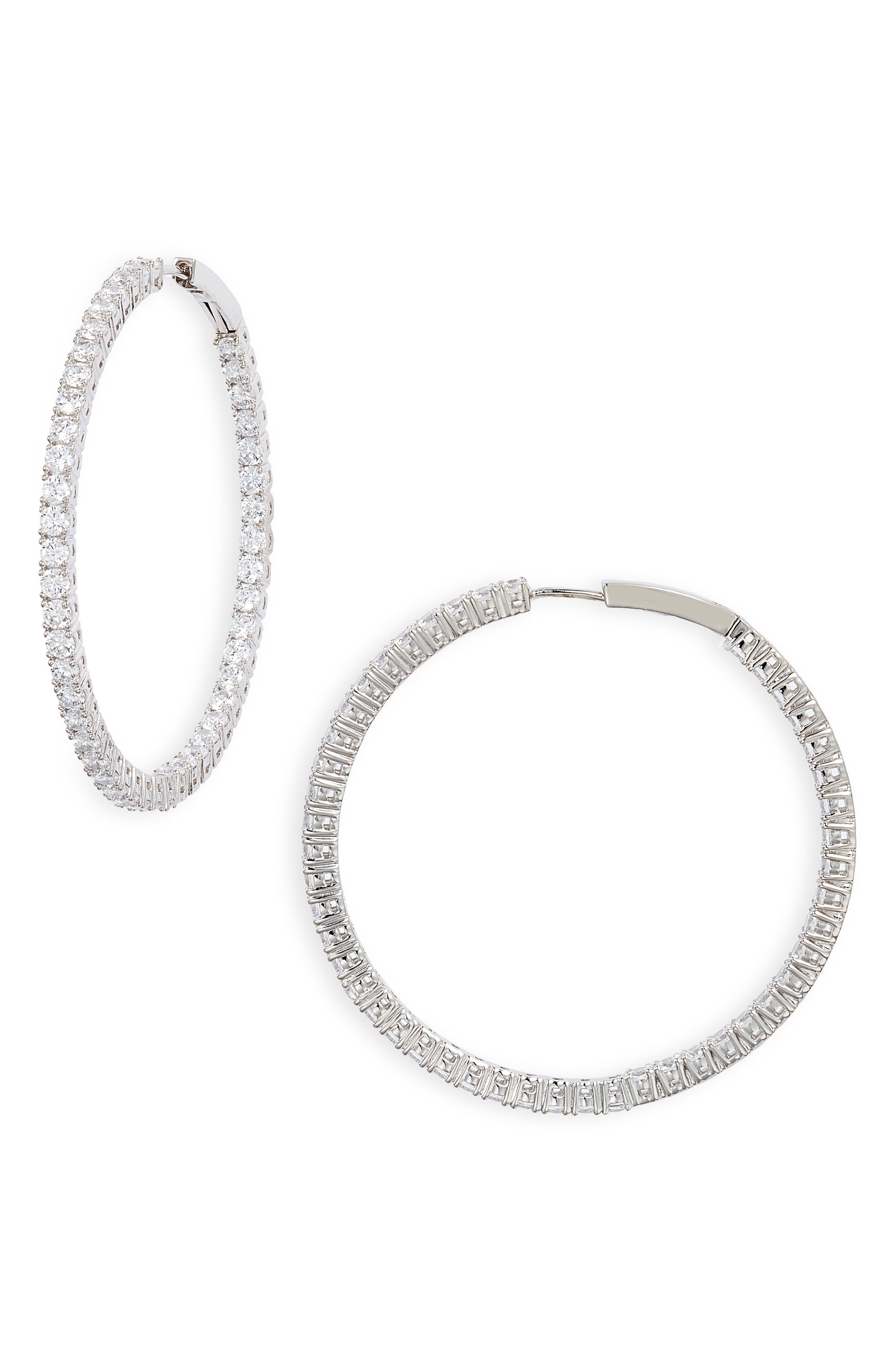 Nadri Tennis Pavé Cubic Zirconia Hoop Earrings