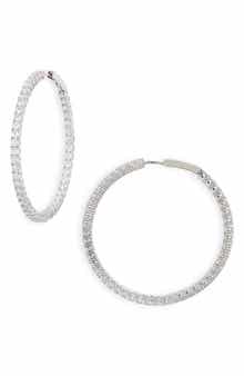 Nadri Tennis Pavé Cubic Zirconia Hoop Earrings