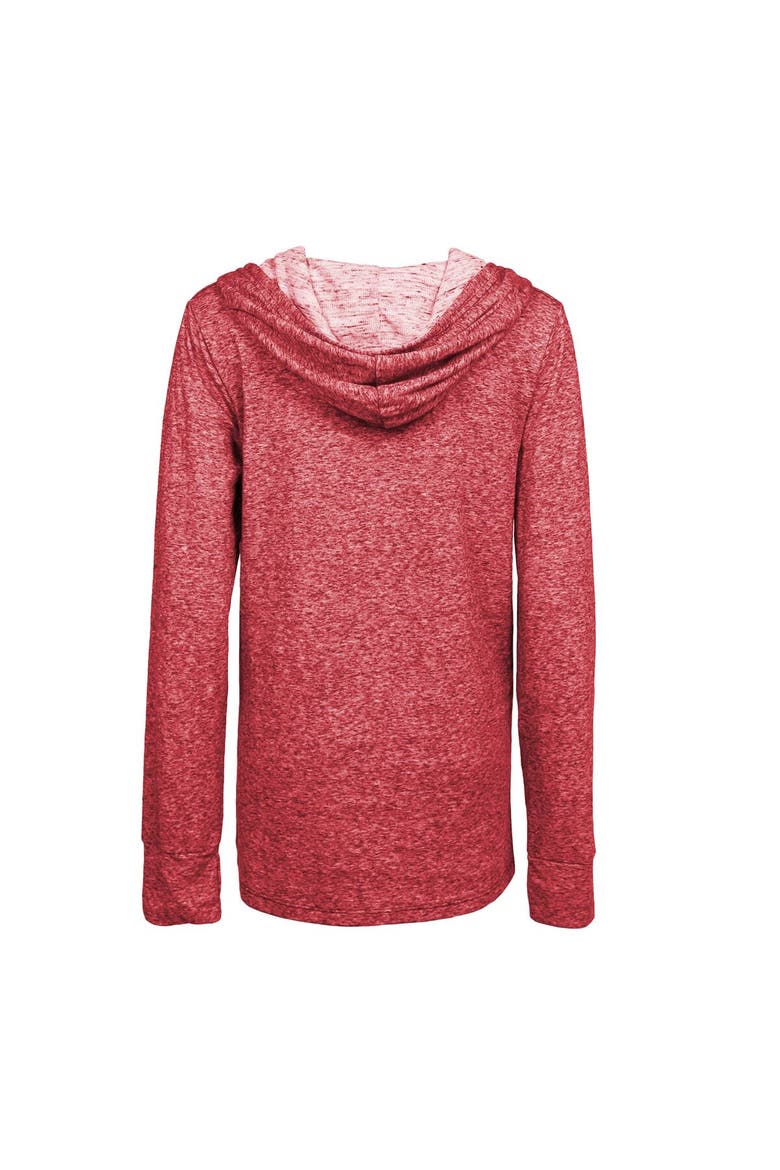 Women's Majestic Threads  Scarlet San Francisco 49ers Super Bowl LVIII Victory Slub V-Neck Pullover Hoodie, Alternate, color, Scarlet
