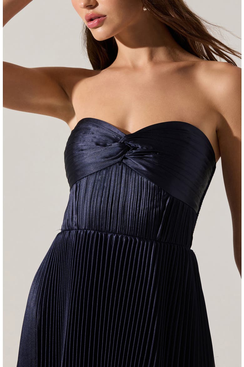 Ascella Strapless A-Line Dress, Alternate, color, NAVY