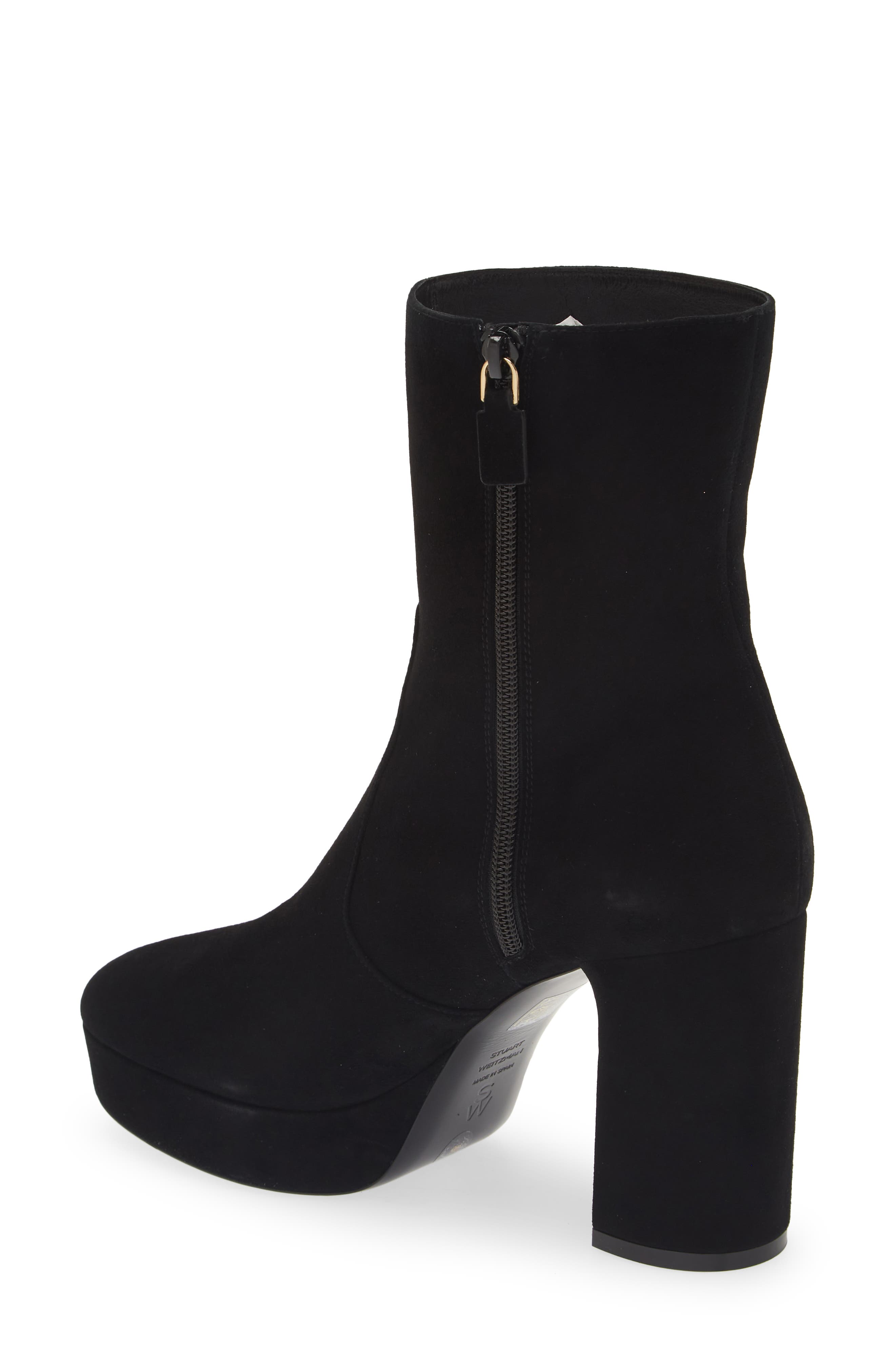 Stuart Weitzman Dayna Platform Bootie, Alternate, color, Black Suede