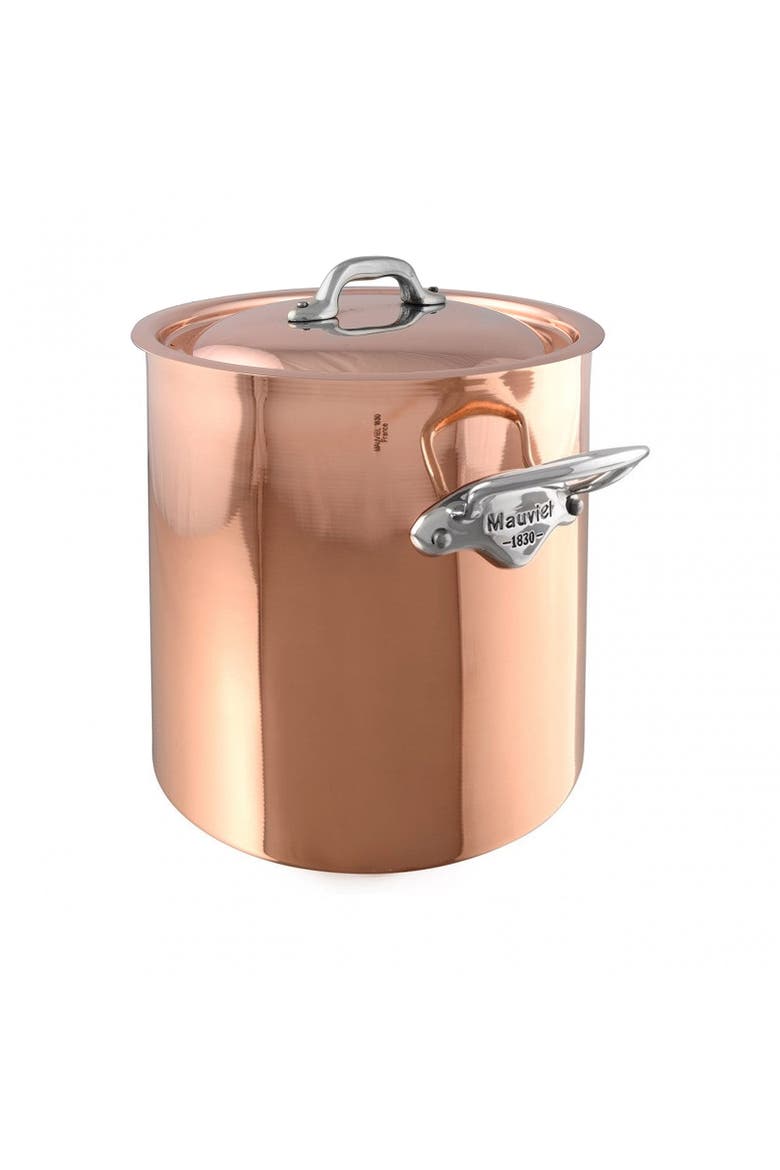 M'Heritage M'150s 10 qt. Stock Pot W/Lid Cast Stainless Handle, Main, color, Copper