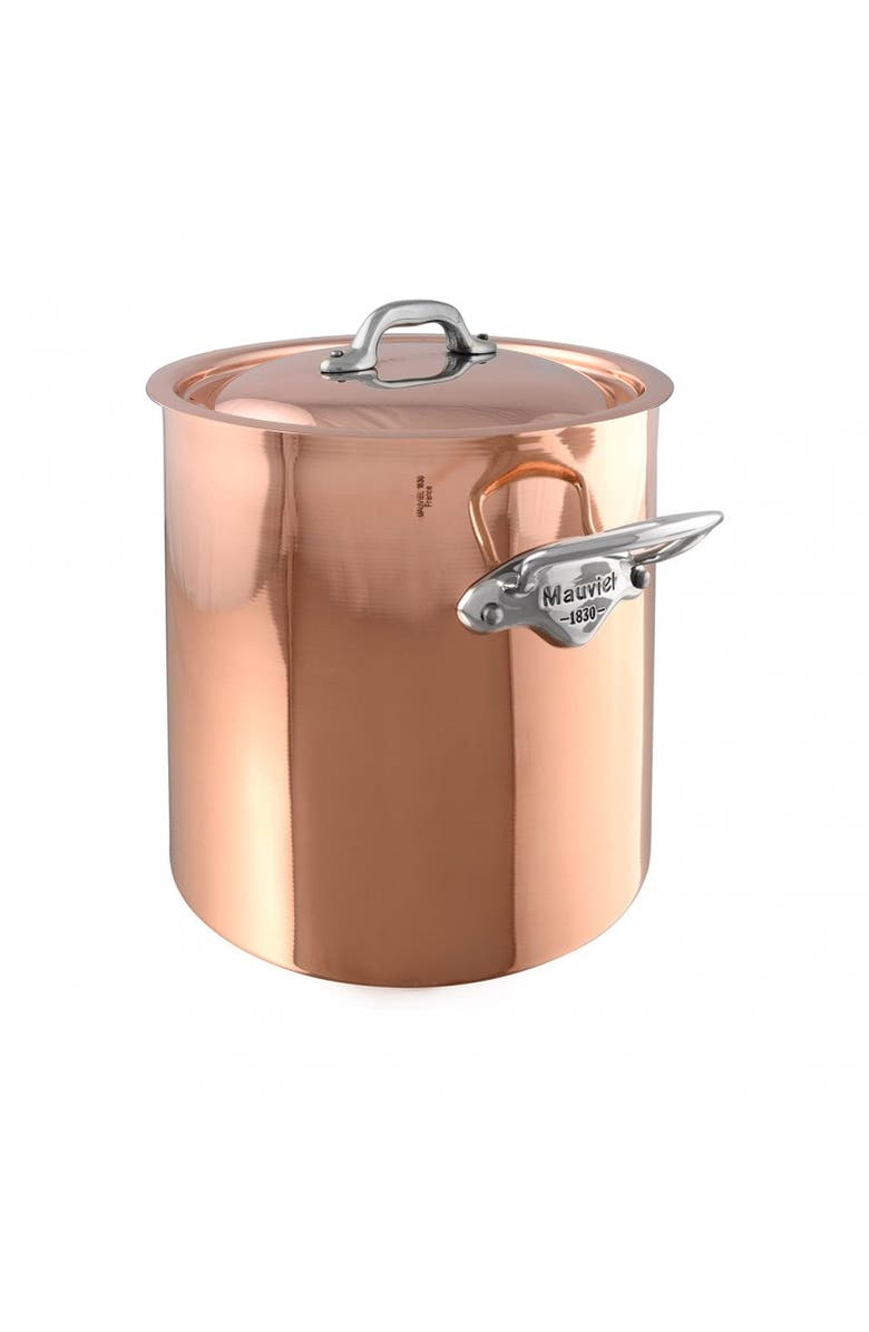 Mauviel M'Heritage M'150s 10 qt. Stock Pot W/Lid Cast Stainless Handle, Main, color, Copper