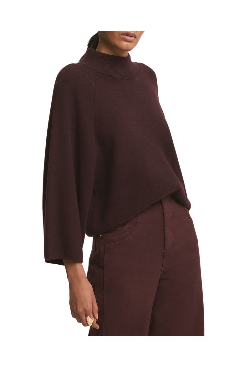 Cotton Blend Batwing Top, Main, color, Burgundy
