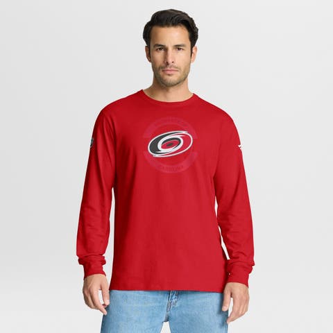 Men's Fanatics Red Carolina Hurricanes Authentic Pro Property Of Practice Long Sleeve T-Shirt