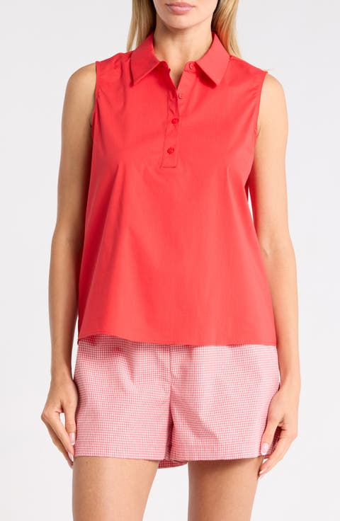 Sleeveless Poplin Polo