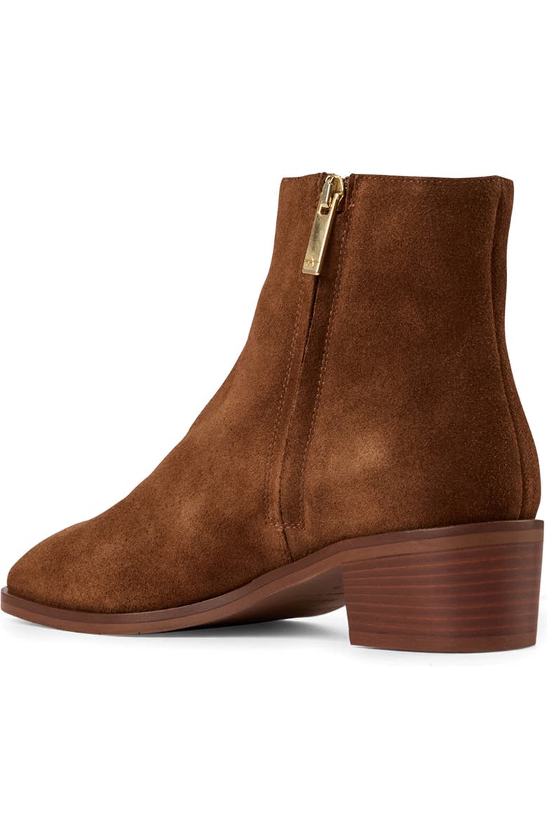Aquatalia Reeta Luxe Weatherproof Suede Bootie, Alternate, color, Brandy Suede