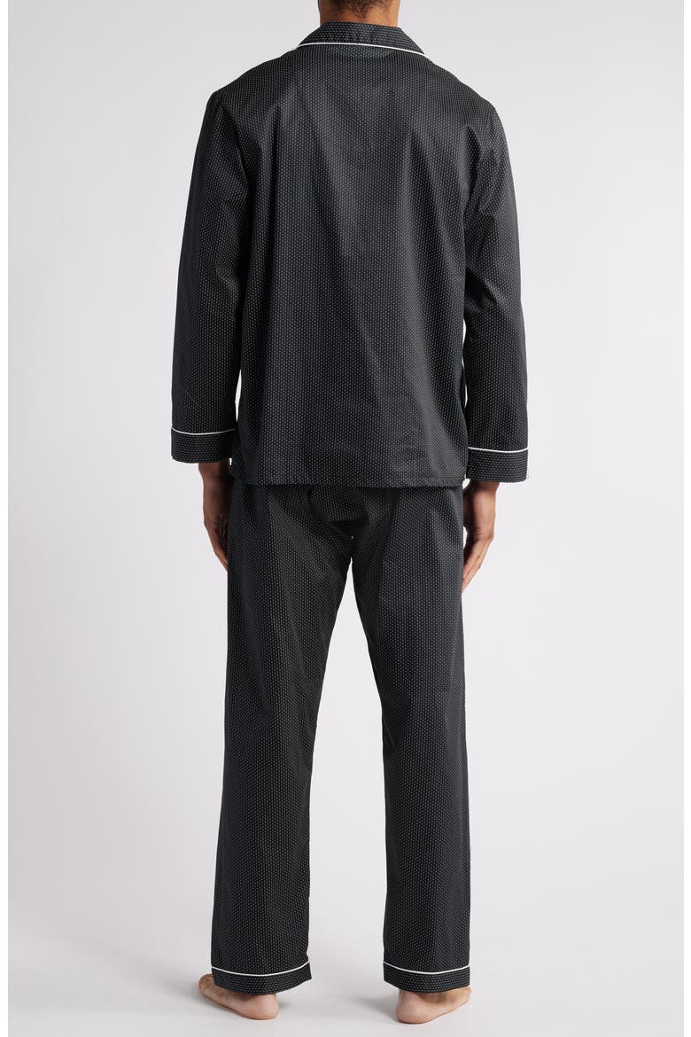 Revival Microdot Cotton Sateen Pajamas, Alternate, color, BLACK DOT