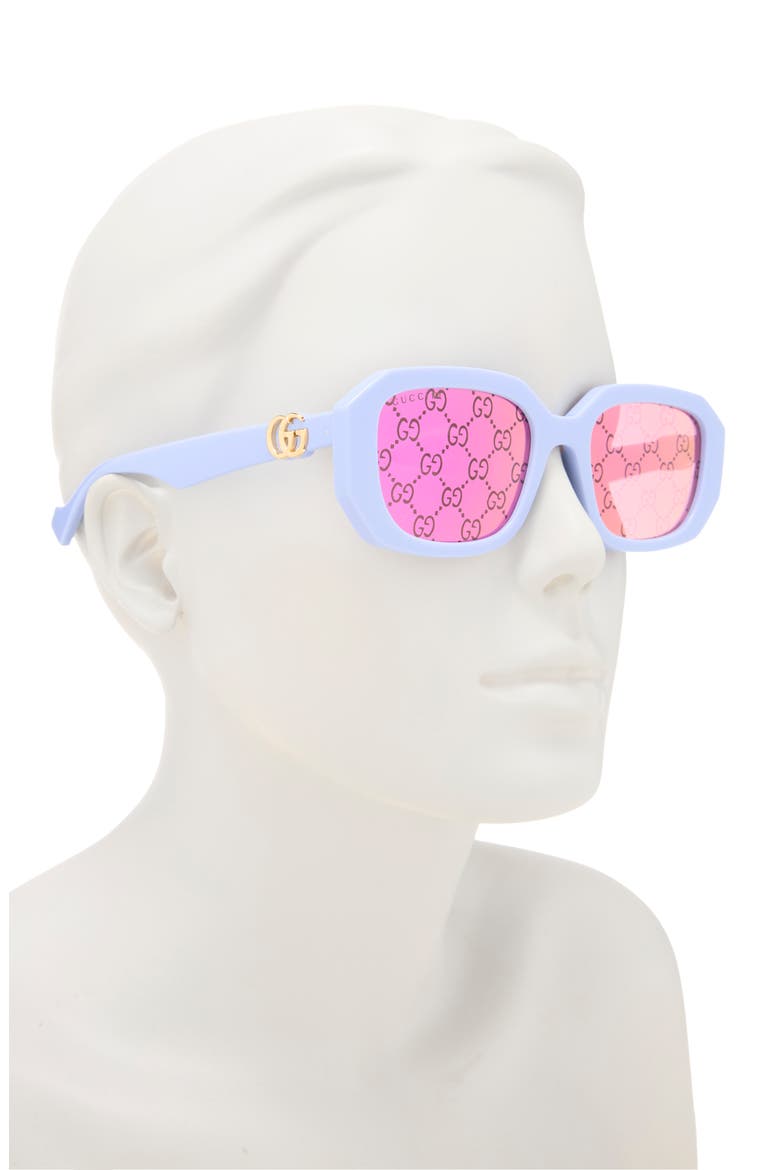 54mm Rectangular Sunglasses, Alternate, color, VIOLET VIOLET PINK