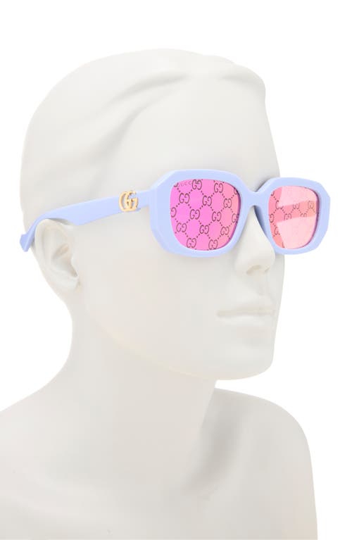 Gucci 54mm Rectangular Sunglasses In Blue