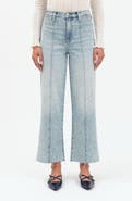 DAZE Pleaser Distressed High Waist Raw Hem Crop Jeans
