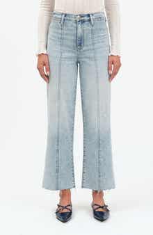 Pleaser Distressed High Waist Raw Hem Crop Jeans