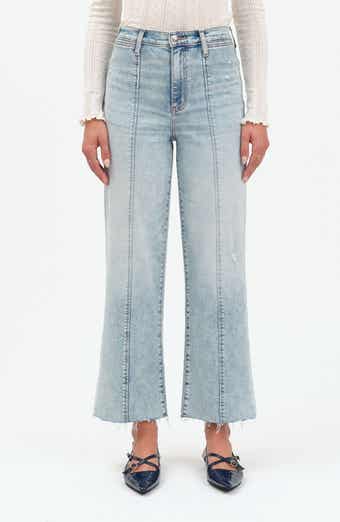 Pleaser Distressed High Waist Raw Hem Crop Jeans