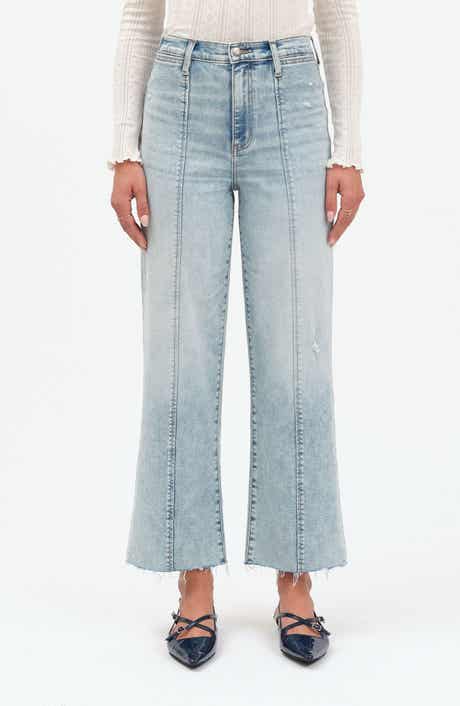 Pleaser Distressed High Waist Raw Hem Crop Jeans
