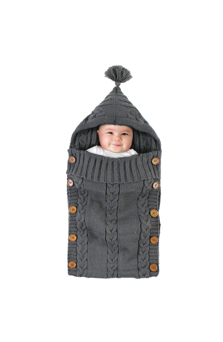 Hudson Baby Knitted Pram Comfort Cocoon, Alternate, color, Charcoal