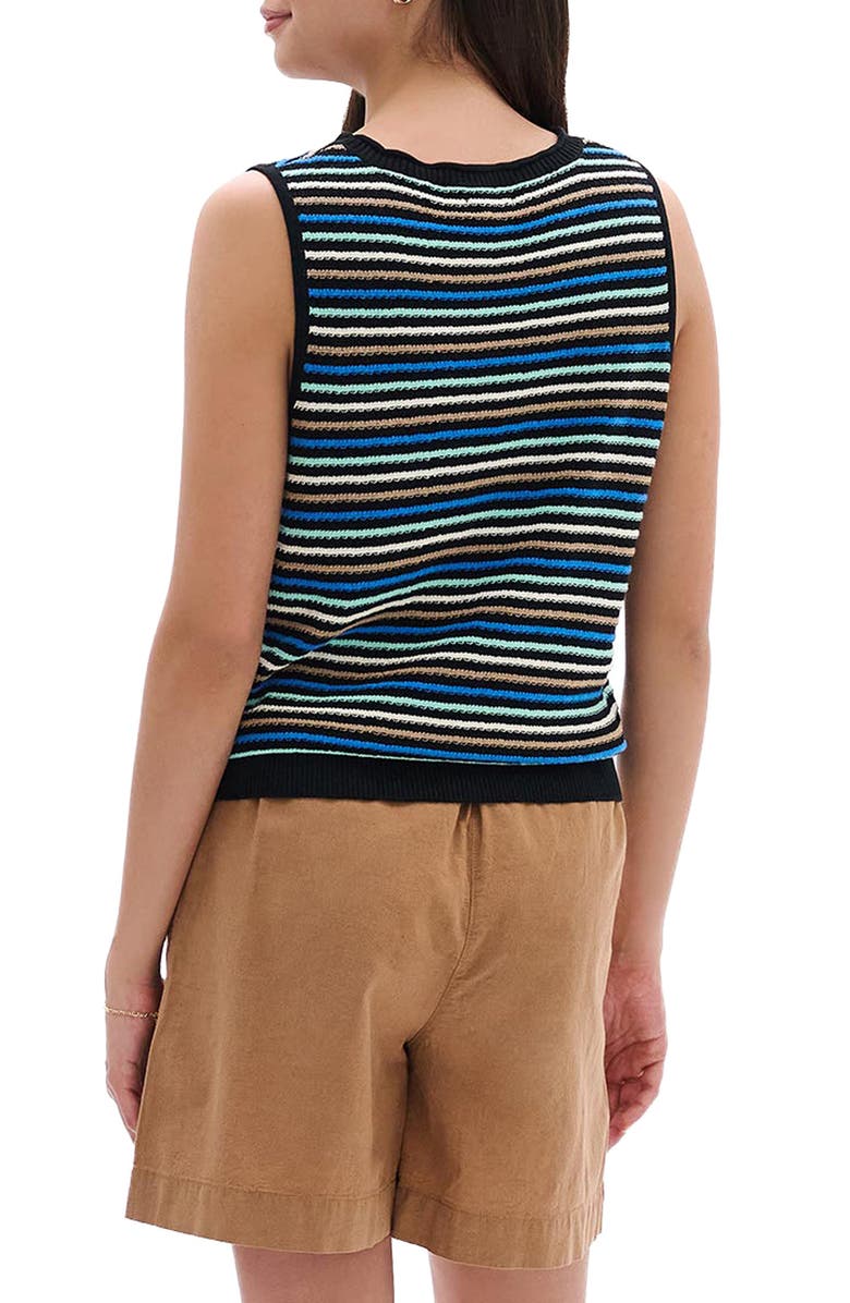 Hatley Kate Desert Stripe Cotton Sweater Vest, Alternate, color, Black