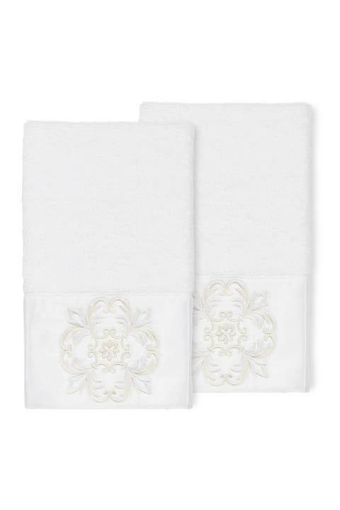 Alyssa Embellished Hand Towel - Set of 2 - White