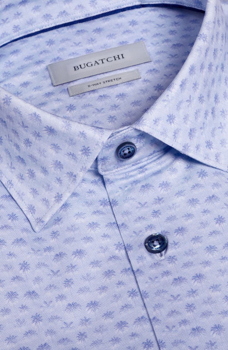 Bugatchi James OoohCotton<sup>®</sup> Micro Palm Tree Print Button-Up Shirt, Alternate, color, Lavender