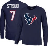 Majestic Threads Men's Majestic Threads C.J. Stroud Navy Houston Texans Name & Number Long Sleeve T-Shirt