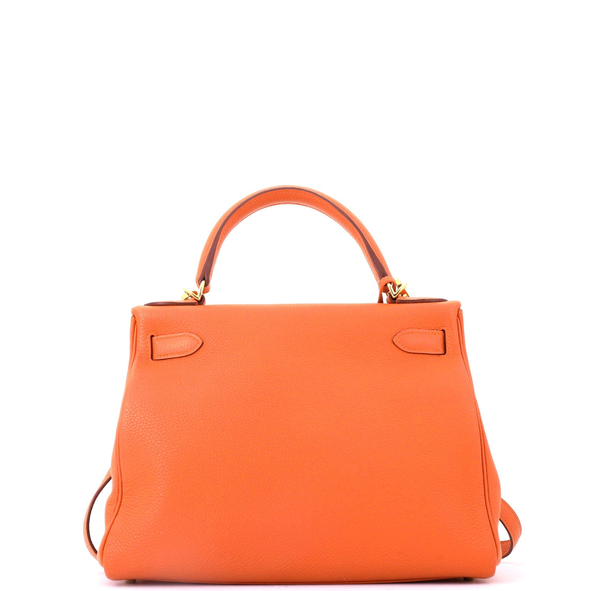 Pre-Owned Hermes Kelly Handbag Orange Togo with Gold Hardware 28, Alternate, color, Orange H