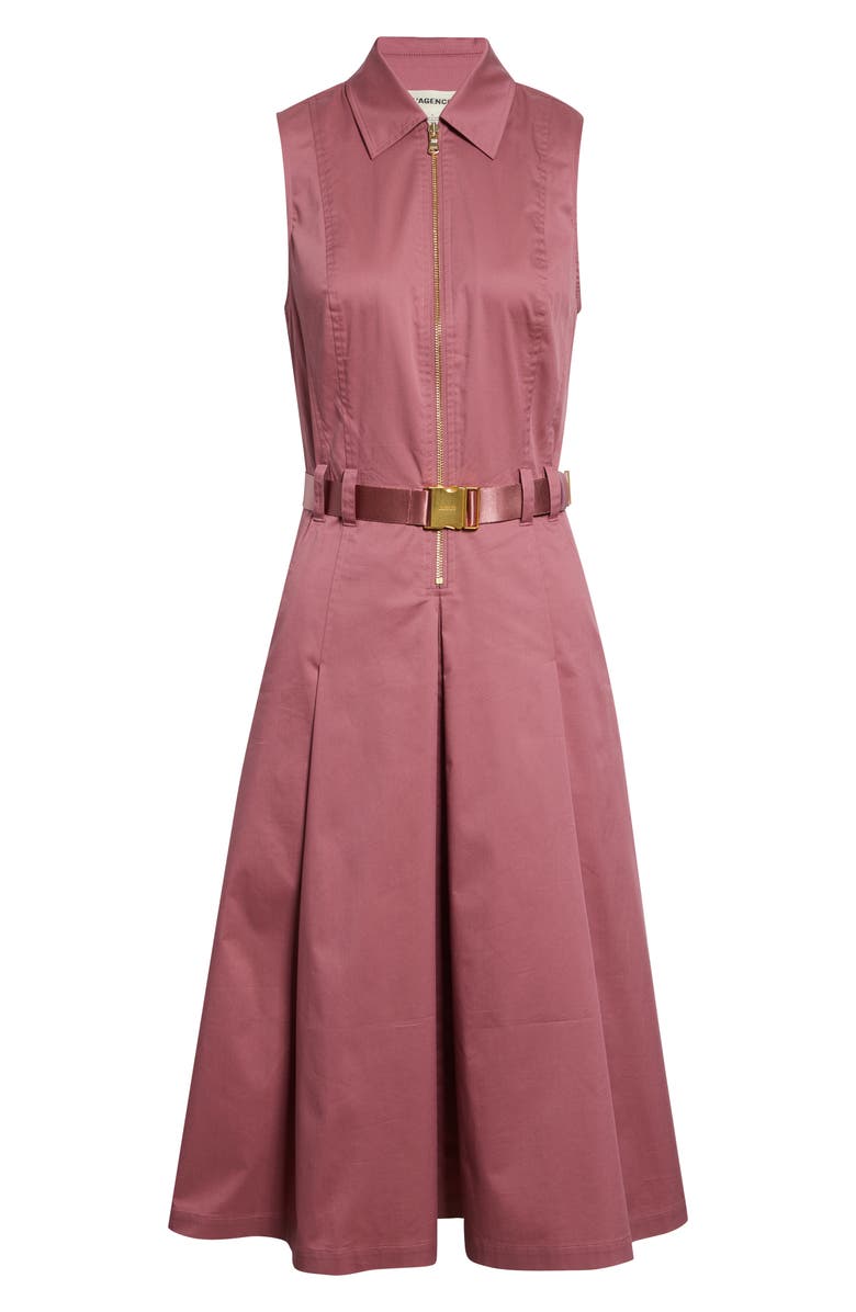 L'AGENCE Kylo Belted Cotton Blend Shirtdress, Main, color,