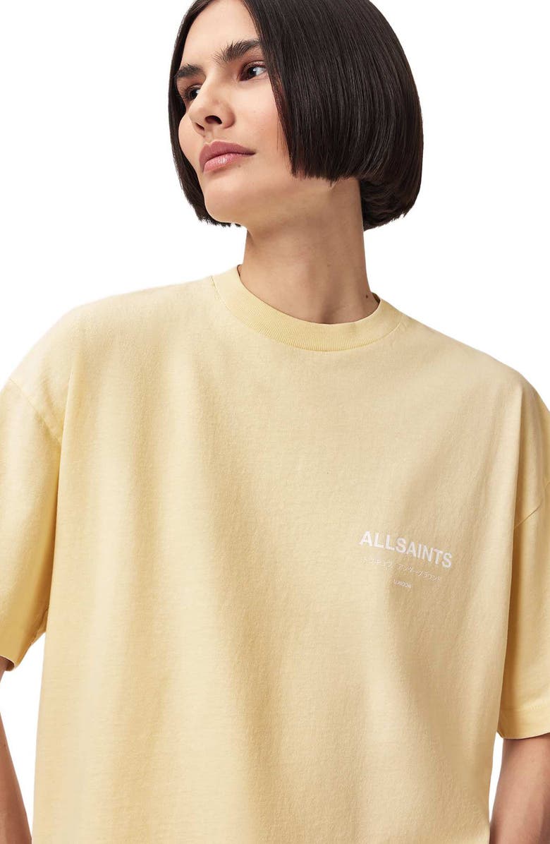 AllSaints Underground Etta Cotton Graphic T-Shirt, Alternate, color, Hay Yellow