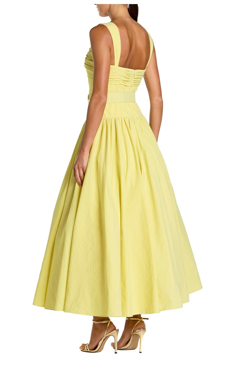 Mac Duggal Sleeveless Faille A-Line Midi Dress With Belt, Alternate, color, Buttercup