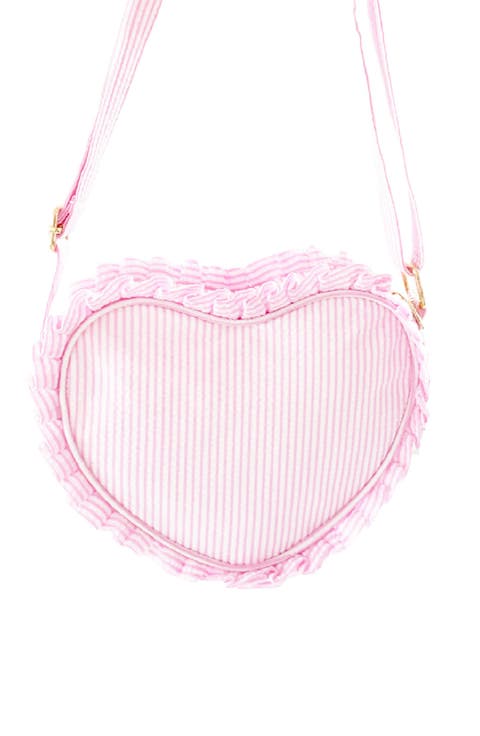 Seersucker Ruffle Girls' Heart Purse