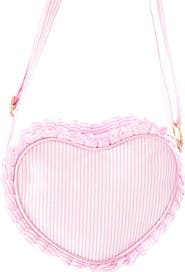 Bits & Bows Seersucker Ruffle Girls' Heart Purse