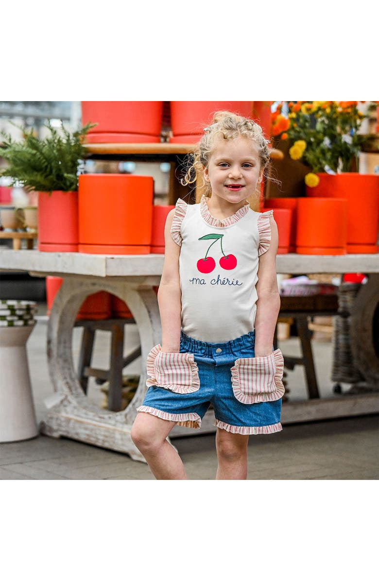 oh baby! Denim Libby Ruffle Short, Alternate, color, Medium Wash