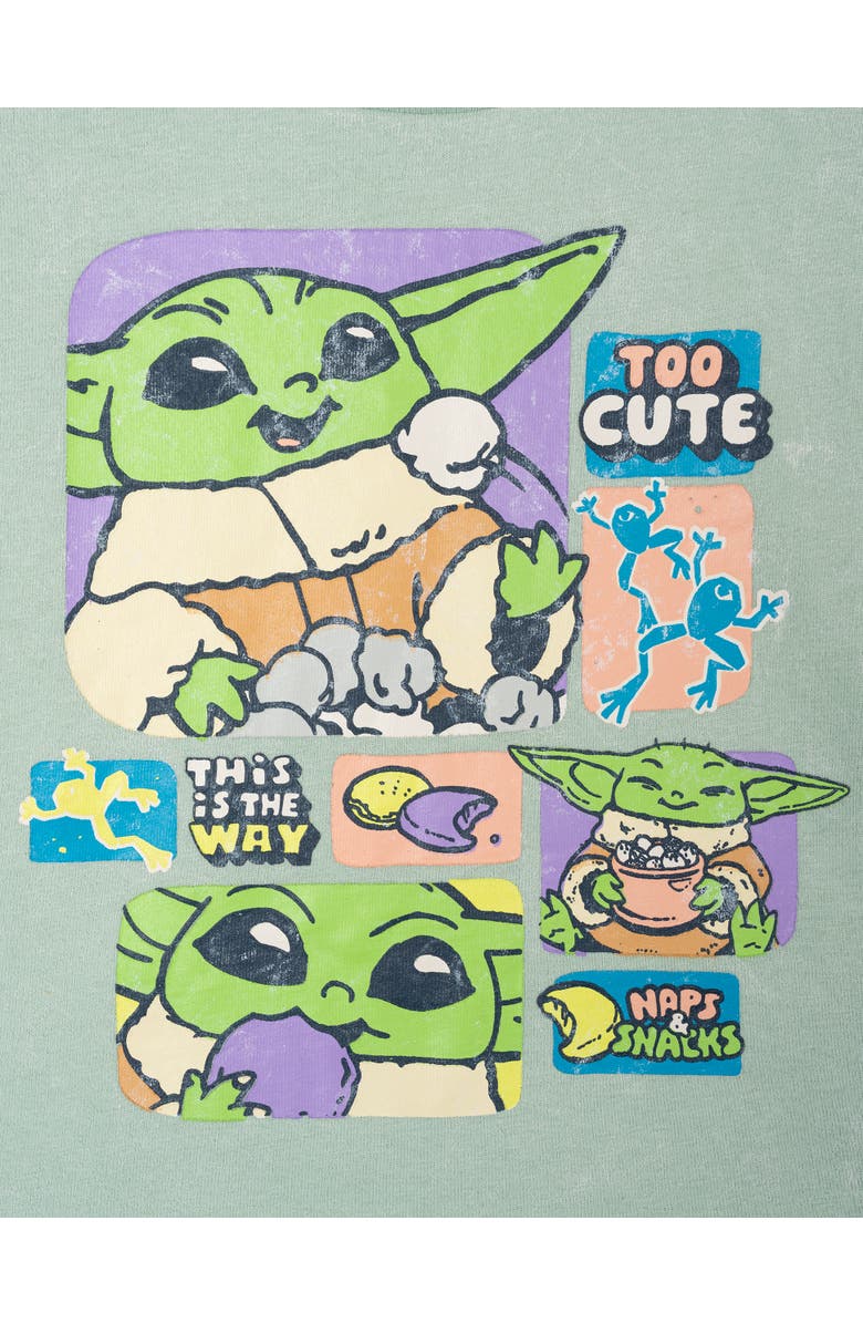 Star Wars The Mandalorian Grogu 2-Piece Mineral Wash T-Shirt and Skort Set, Alternate, color, Grogu Sage Green