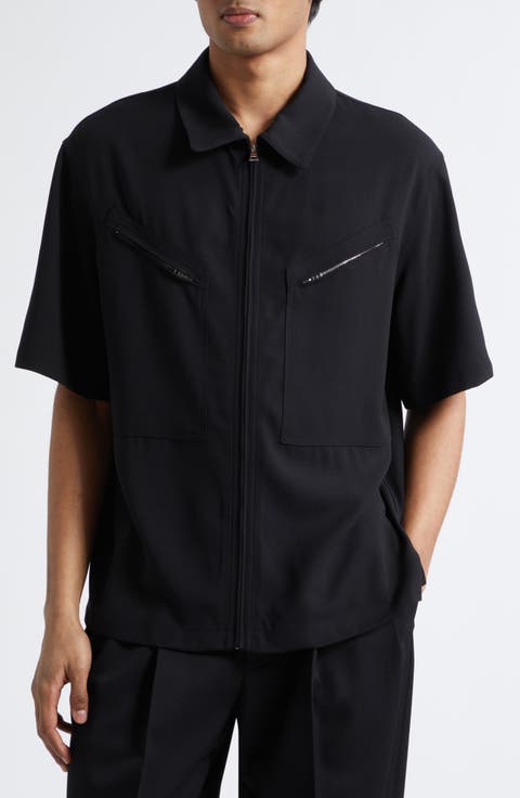 Utility Zip Front Wool Shirt