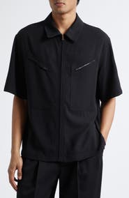 Givenchy Utility Zip Front Wool Shirt