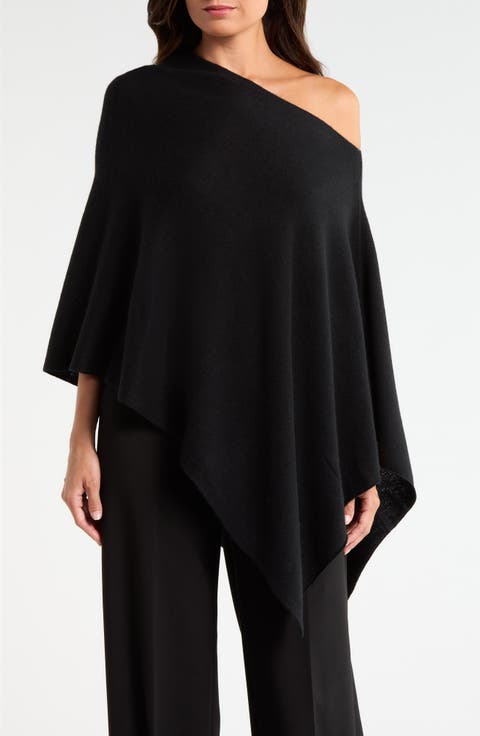 Wool & Cashmere Asymmetrical Poncho