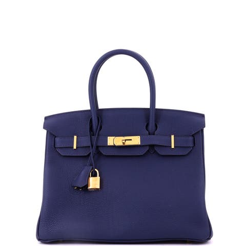 Birkin Handbag Blue Togo with Gold Hardware 30