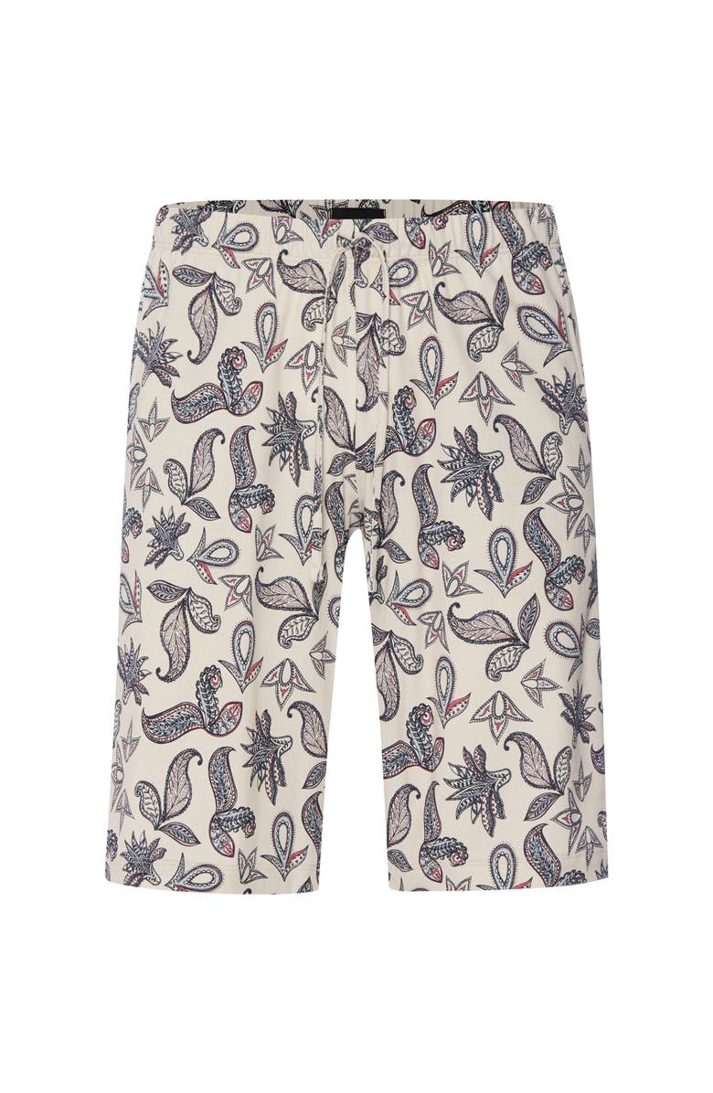 Hanro Night And Day Drawstring Cotton Shorts, Main, color, Maritime Paisley