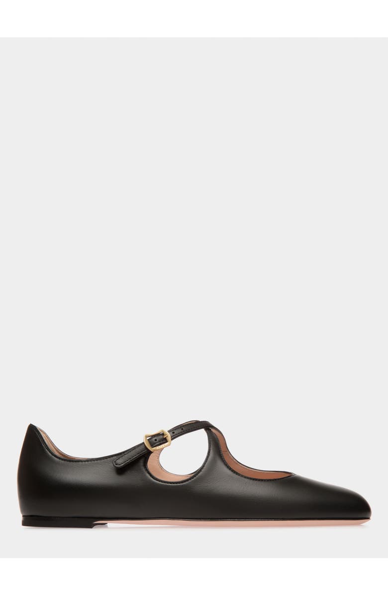 Bally rina Flat in Lamb Leather, Main, color, Black