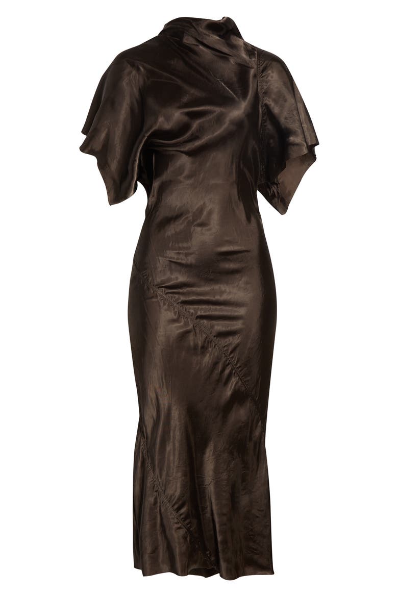 Seb Satin Midi Dress, Alternate, color, DARK DUST