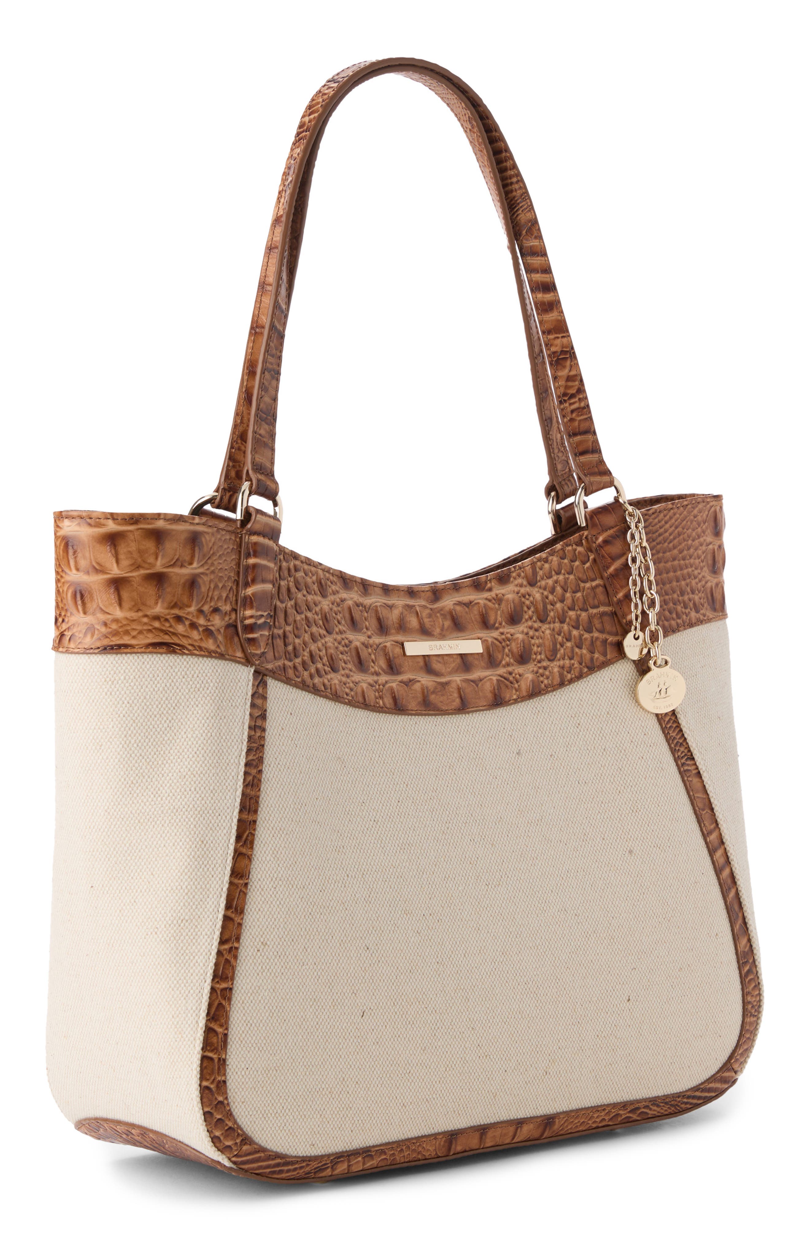 Aliza Croc Embossed Leather Tote, Alternate, color, CINNAMON CROCODILE