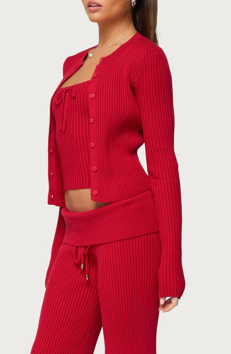 EDIKTED Adannah Rib Cardigan, Alternate, color, 