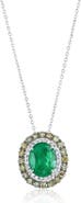 SOUZANA by Suzy Levian 14K Gold 2.96ct Emerald & 0.81cttw Diamond Pendant Necklace