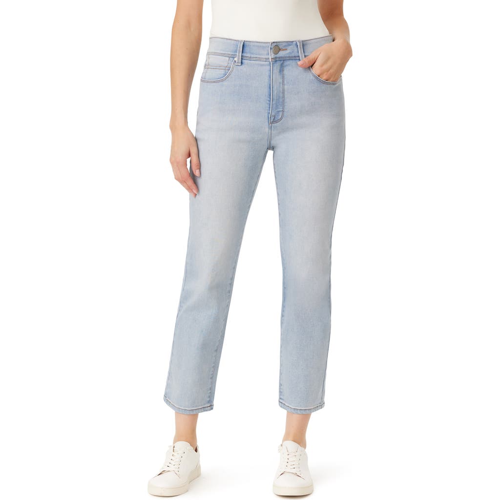 Curve Appeal Rae High Waist Straight Leg Jeans In Positano