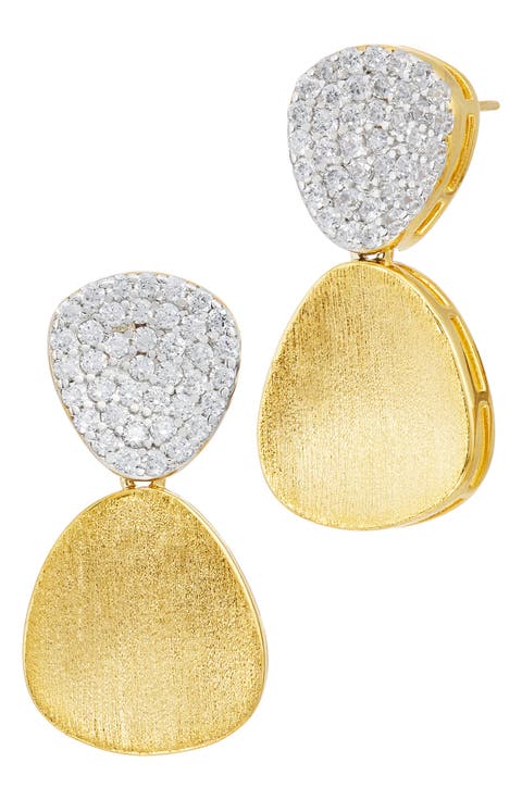 Cubic Zirconia Pavé Drop Earrings