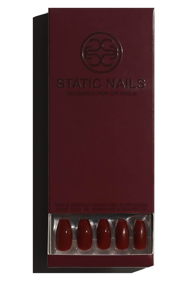 Oxblood Pop-On Reusable Manicure Set, Alternate, color, OXBLOOD
