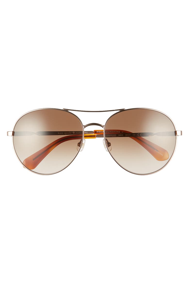 joshelle 60mm aviator sunglasses, Alternate, color, GOLD/ DARK HAVANA